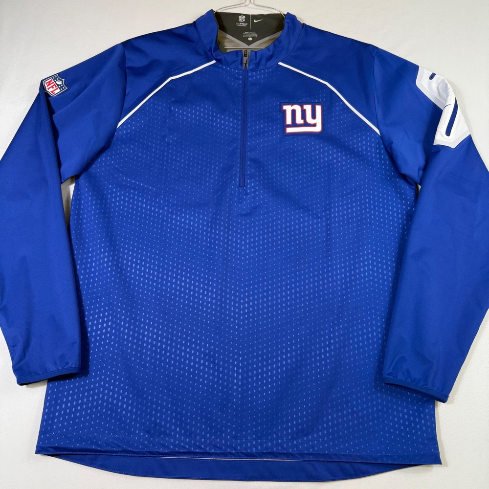 New York Giants Nike Onfield 1/4 Zip Pullover Mens Large Blue Performance NFL